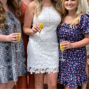 She + sky white lace dress